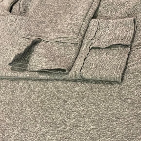 Neon Buddha Small Oversized Chunky Wood Buttons Soft Gray Logo Cardigan Pullover - Picture 8 of 11